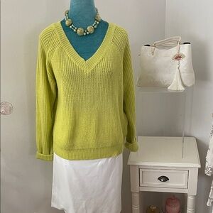 Chartreuse Green Knit Sweater